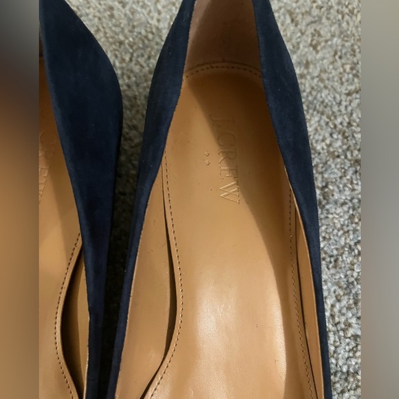 J.Crew Suede Navy Blue Ballet flats with heel - Picture 6 of 8